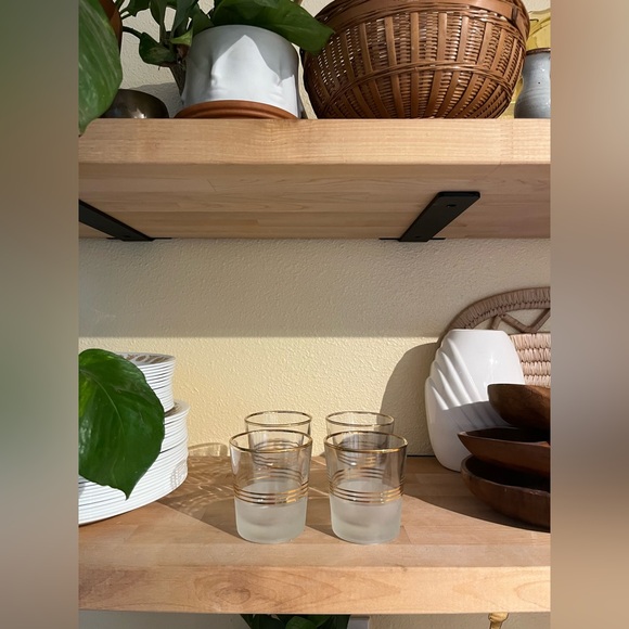 Set of 4 Federal Glass gold and frosted rocks glasses (set 2) - Picture 1 of 9